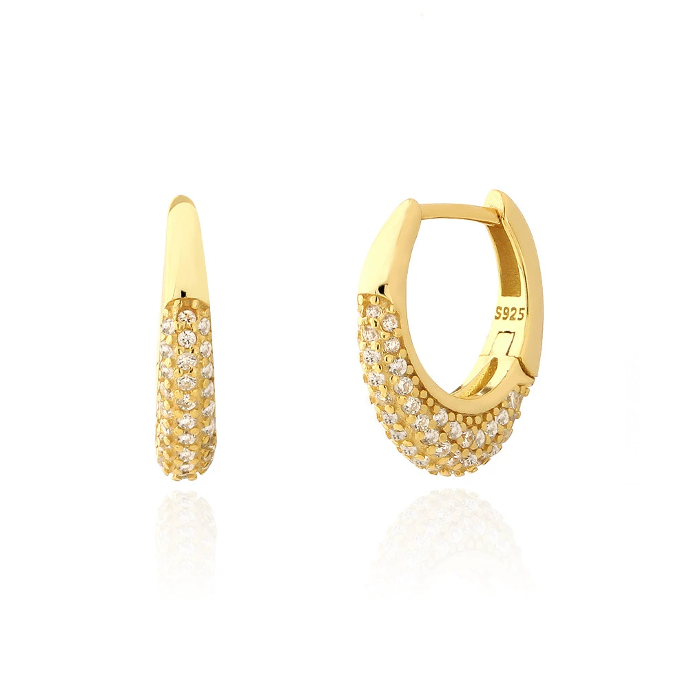 Elegant Sterling Silver 925 Ear Cuffs with Full Zirconia Stones